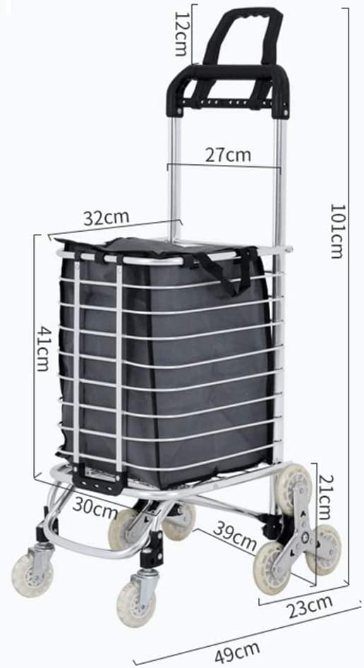Photo 2 of LJYT Grocery Shopping Cart Small Cart Home Light Portable Shopping Folding Trolley Pull Cargo Trailer Climbing Stairs Hand Cart Grocery Cart