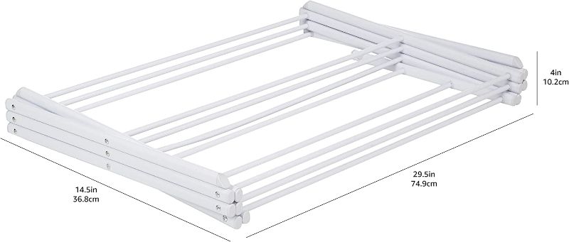 Photo 2 of Amazon Basics Foldable Laundry Rack for Air Drying Clothing - 41.8" x 29.5" x 14.5", White