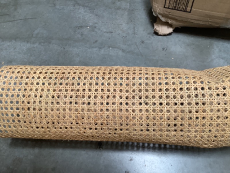 Photo 2 of Wide Natural Rattan Webbing Roll for Caning Projects Pre - Woven Open Mesh