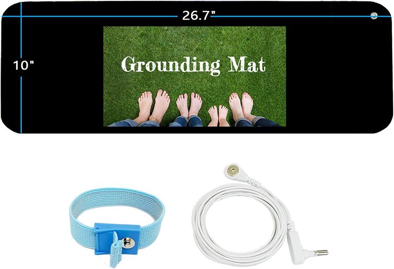 Photo 1 of Grounding Mat Kit -Universal Grounding Mat (10 x 26.7") for Healthy Grounding Energy with Grounding Wristband and 15ft Straight Cord, Reduce Inflammation, Improve Sleep and Helps with Anxiety
