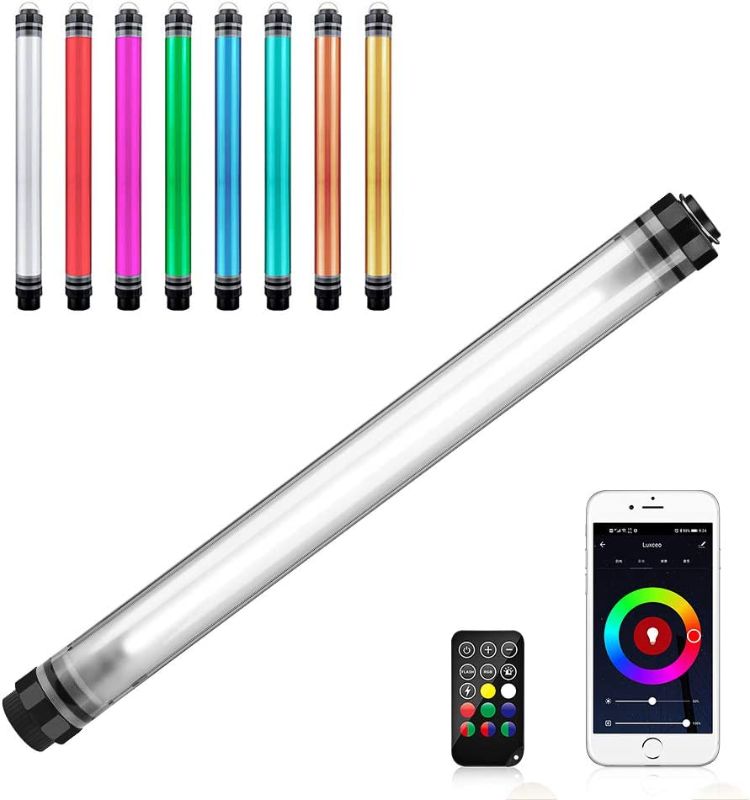 Photo 1 of LUXCEO P7RGBPro Handheld Photography Light with APP Control 360 ° Full Color LED Video Light Wand 12 Lighting Modes,CRI?95 IP68 Waterproof,10400mAH Rechargeable Battery 3000k 5750k RGB Colorful Stick