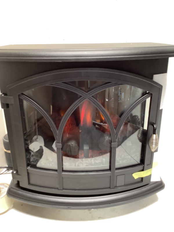 Photo 2 of TURBRO Suburbs TS23-C Electric Fireplace Infrared Heater with Curved Door- 23" Freestanding Fireplace Stove with Adjustable Flame Effects, Overheating Protection, Timer, Remote Control - 1400W, Black 23 Inch