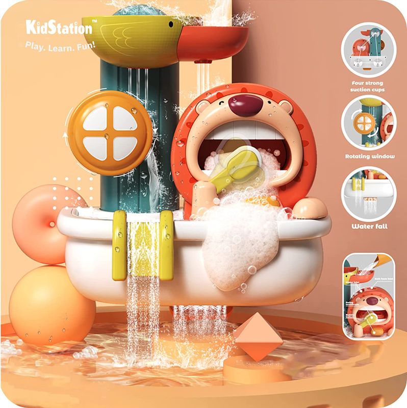 Photo 2 of KidStation - Bath Toy Set  -- [Lion Bathtub Toy with Bubble Foam Maker] 