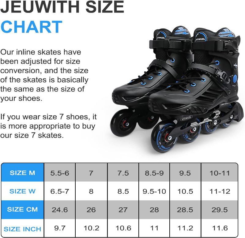 Photo 3 of Inline Skates for Women Men, Outdoor Street Blades Roller Adult Male Female, Professional Fitness Roller Skates Blades for Unisex SIZE 6 W & 5.5 M