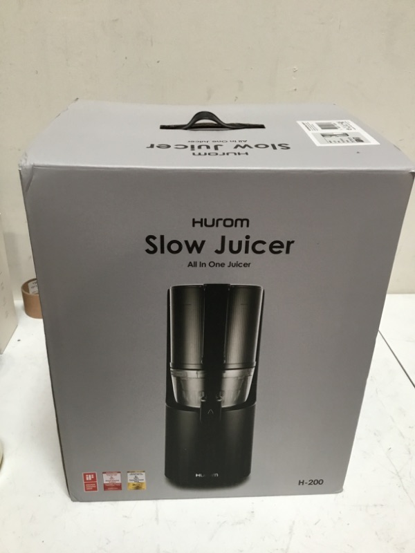 Photo 2 of Hurom H-200 Easy Clean Electronic Juicer Machine (Silver) - Self Feeding Slow Juicer w Big Mouth Hopper to Fit Whole Fruits & Vegetables - Healthy Living - Rinse Clean No Scrub BPA Free Easy Assembly