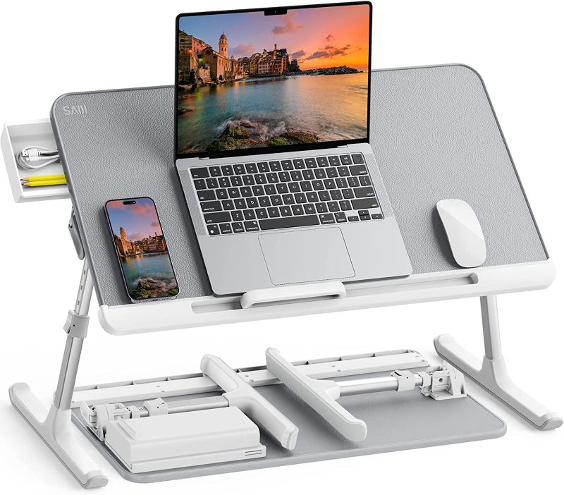 Photo 1 of Laptop Bed Tray Desk SAIJI K7M-G Lap-desks 23.6 x 13 in Grey 