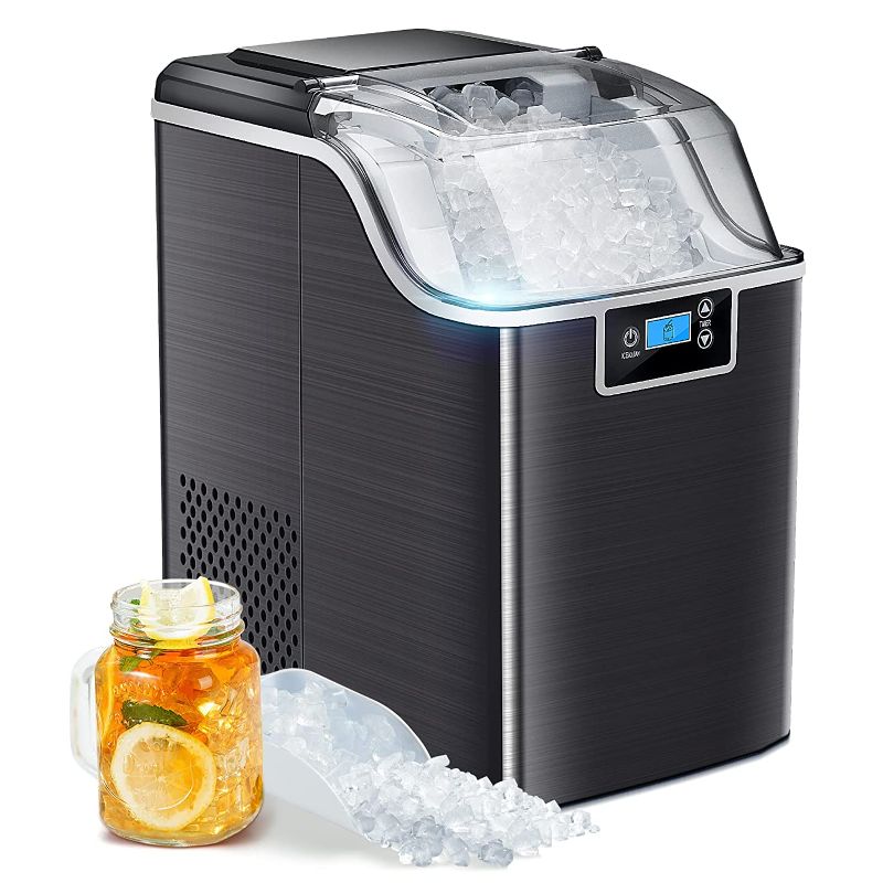Photo 1 of Nugget Ice Maker Countertop, FREE VILLAGE 44Lbs/24H Portable Ice Maker for Soft & Chewable Nugget Pellet Ice, Self-Cleaning & Quiet, Ice Machine with Ice Scoop & Basket for Home Office Bar Party-Black