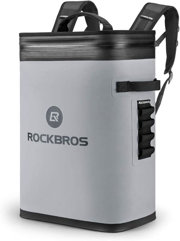 Photo 1 of ROCKBROS Backpack Cooler Leak-Proof Soft Sided Cooler Waterproof Insulated Backpack Cooler Bag 36 Can Soft Cooler for Camping Fishing Party Outdoor Adventure Picnic