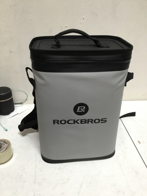 Photo 2 of ROCKBROS Backpack Cooler Leak-Proof Soft Sided Cooler Waterproof Insulated Backpack Cooler Bag 36 Can Soft Cooler for Camping Fishing Party Outdoor Adventure Picnic