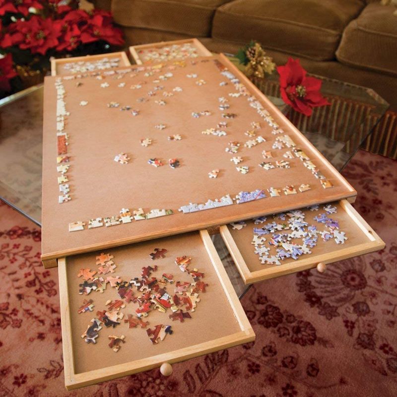 Photo 1 of Bits and Pieces –Original Standard Wooden Jigsaw Puzzle Plateau-The Complete Puzzle Storage System