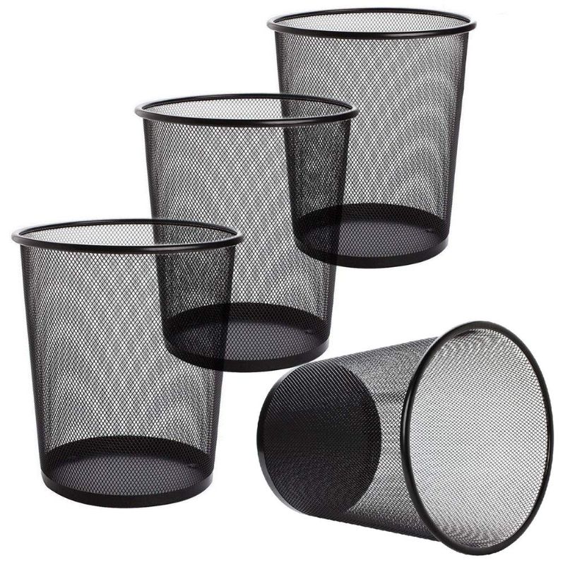 Photo 1 of LAWEI 4 Pack Trash Can Mesh Round Open Top Wastebasket - 2.5 Gallon Recycling Bins Garbage Waste Baskets for Office Home