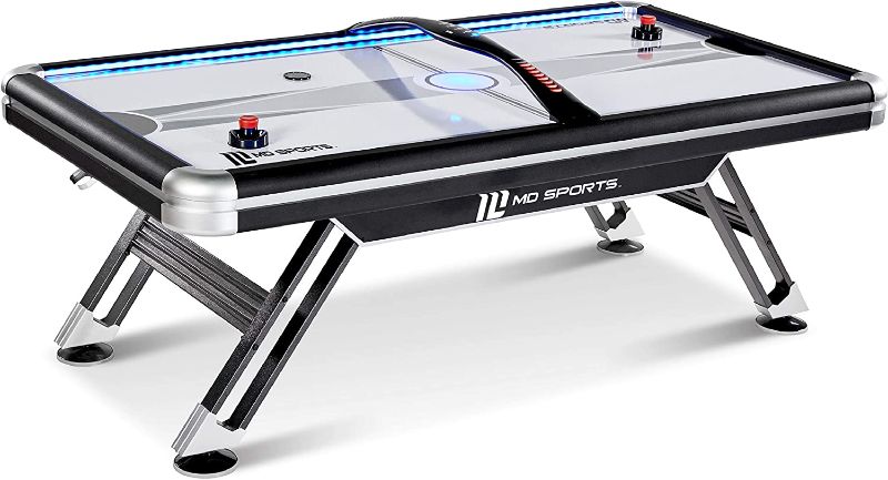 Photo 1 of MD Sports Titan 7.5 ft. Air Powered Hockey Table with Overhead Scorer - Home Game Room Party Game 