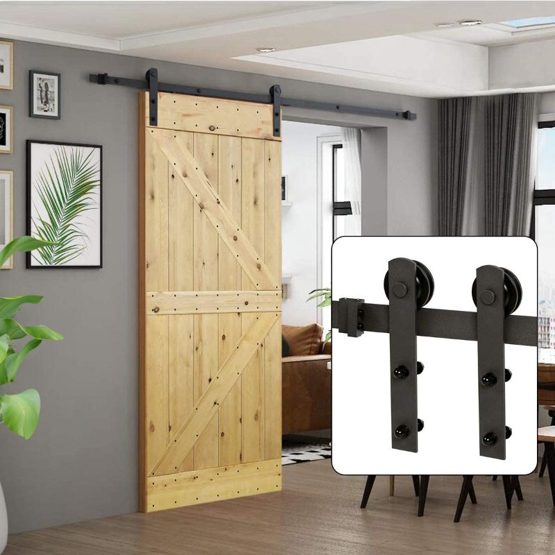 Photo 1 of U-MAX 6 Ft Sliding Barn Door Hardware Kit -Heavy Duty Sturdy, Smoothly and Quietly -Easy to Install - Fit 36"-40" Wide Door Panel (I Shape Hanger)