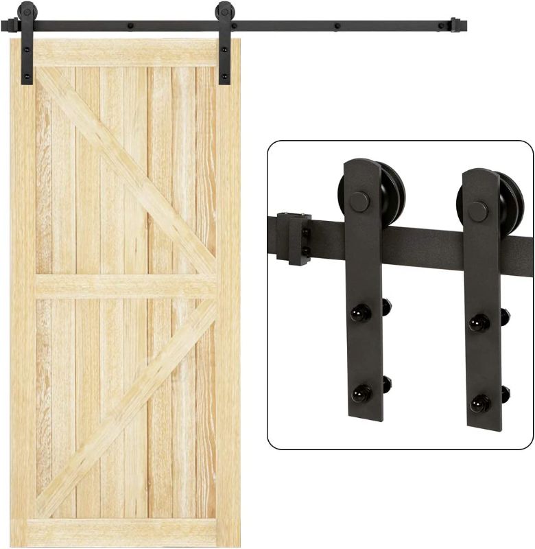 Photo 2 of U-MAX 6 Ft Sliding Barn Door Hardware Kit -Heavy Duty Sturdy, Smoothly and Quietly -Easy to Install - Fit 36"-40" Wide Door Panel (I Shape Hanger)