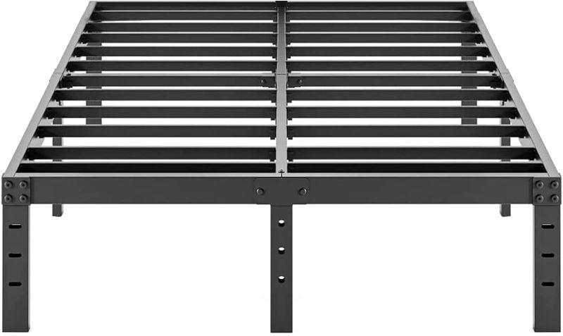 Photo 1 of COMASACH Queen Size Bed Frame 16 Inches High, Heavy Duty Steel Slats with 3500 Pounds Support for Mattress, No Box Spring Needed, Noise-Free, Easy Assembly