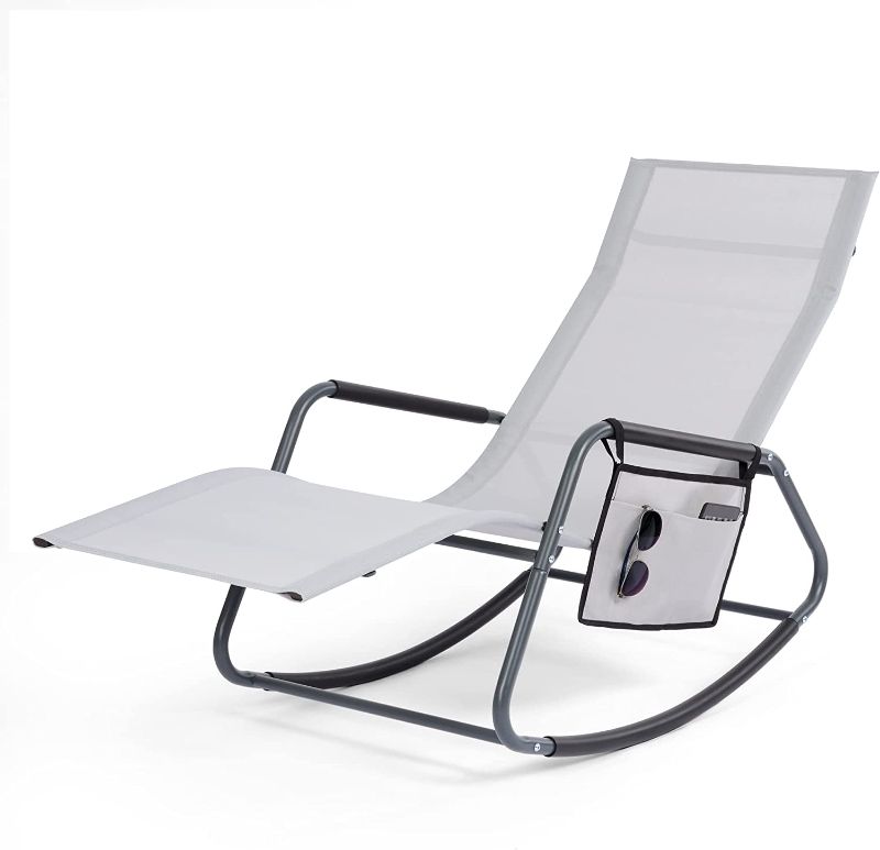 Photo 1 of Mansion Home Lounge Chair, Outdoor Chaise Lounge with Side Pocket for Patio, Lawn, Pool, Outdoor Lounge Chairs