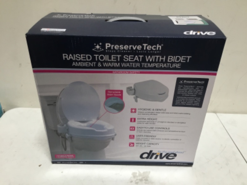 Photo 3 of Drive Medical PreserveTech Raised Toilet Seat with Bidet (Adjustable Temperature) Toilet Seat Riser, Elevated Toilet Seats for Seniors, Toilet Seat Bidet, Toilet Seat Elevator with Bidet Sprayer