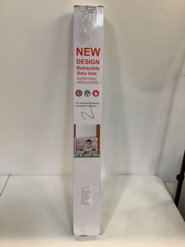 Photo 1 of 110 Inch Extra Wide Baby Gate for Large Openings Retractable-  White (35" Tall x 110" Wide)