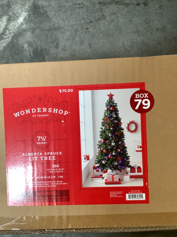 Photo 3 of 7.5 Pre-Lit Alberta Artificial Christmas Tree LED Dual Color Lights - Wondershop