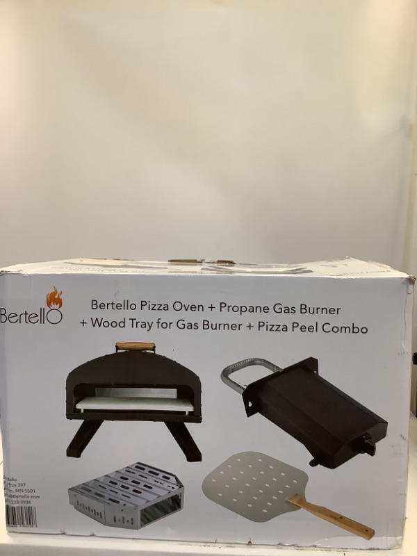 Photo 2 of 
Bertello Outdoor Pizza Oven Bundle - Bertello Pizza Oven, Gas+Wood Tray Burner, Pizza Peel, Pizza Stone. Portable Pizza Oven