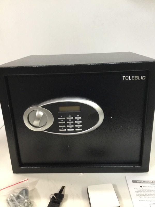 Photo 4 of 
Fireproof Small Safe Box for Money, Digital Security Box with Combination Lock and Removable Shelf, Electronic Safe for Home Firearm