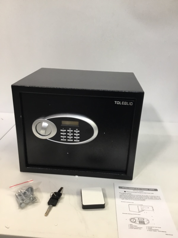 Photo 3 of 
Fireproof Small Safe Box for Money, Digital Security Box with Combination Lock and Removable Shelf, Electronic Safe for Home Firearm