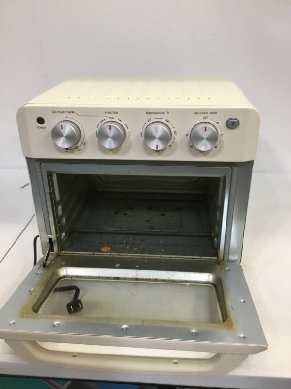 Photo 5 of Dawad Air Fryer Toaster Oven Countertop Small Space Retro Cream White , Air Fryer Oven Combo 1500W ,10 Inch Pizza 7 lbs Chicken ETL Certified ,Accessories & Recipes