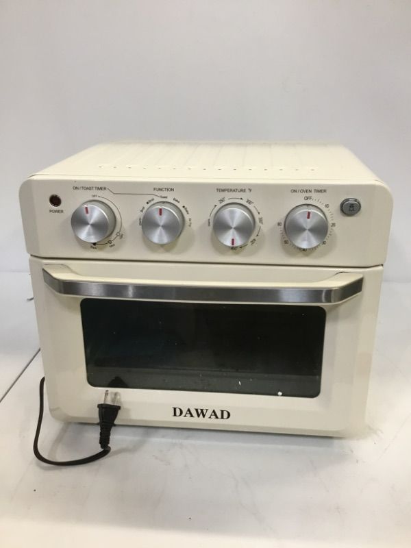 Photo 4 of Dawad Air Fryer Toaster Oven Countertop Small Space Retro Cream White , Air Fryer Oven Combo 1500W ,10 Inch Pizza 7 lbs Chicken ETL Certified ,Accessories & Recipes