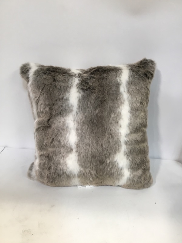 Photo 2 of Euro Ombre Faux Fur Decorative Throw Pillow Neutral - Threshold™