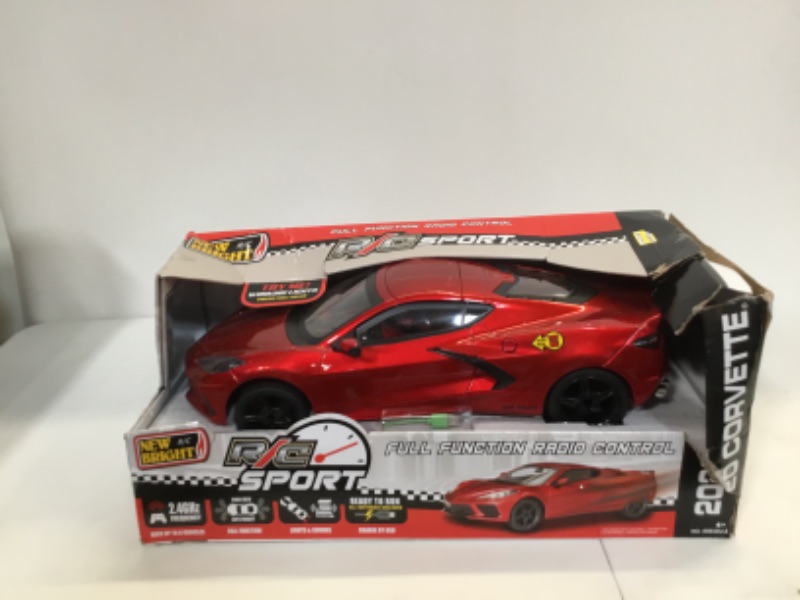 Photo 1 of New Bright 1:8 (22") R/C Full Function USB Showcase Sportscar - Corvette C8 Torch Red