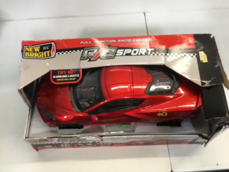 Photo 3 of New Bright 1:8 (22") R/C Full Function USB Showcase Sportscar - Corvette C8 Torch Red