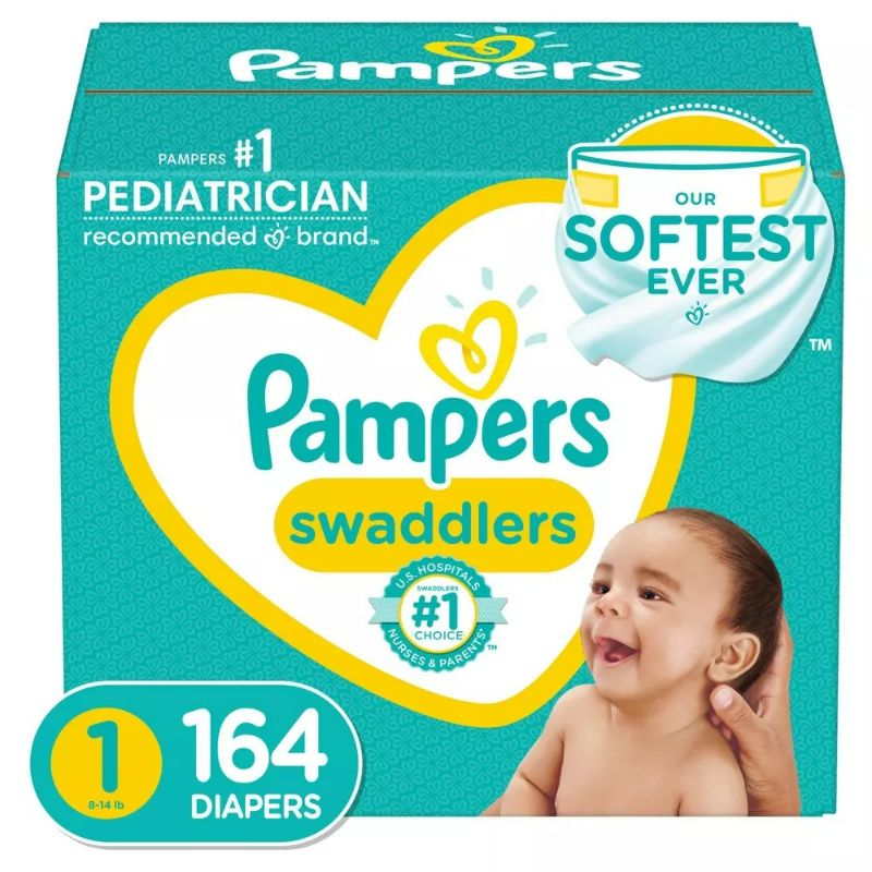 Photo 1 of Pampers Swaddlers Active Baby Diapers || Size 1 || 164ct 