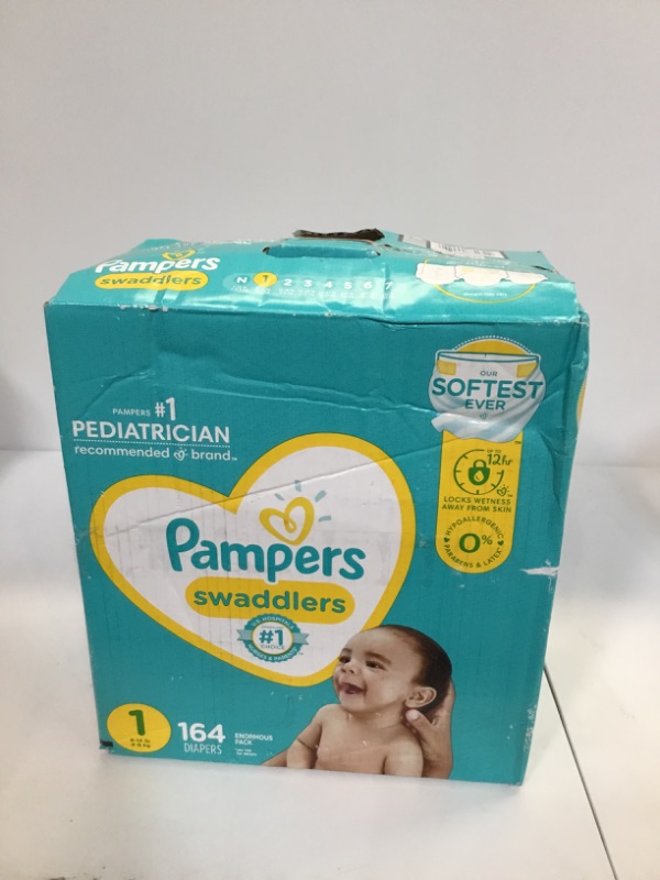 Photo 2 of Pampers Swaddlers Active Baby Diapers || Size 1 || 164ct 