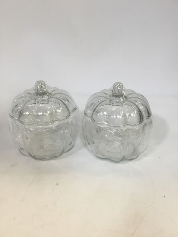 Photo 1 of Glass Pumpkin Jar 2-pack 