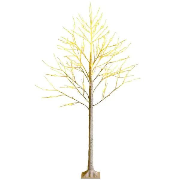 Photo 3 of 6ft Pre-lit White Twig Birch Tree for Artificial Christmas Tree Holiday w/96 LED Lights