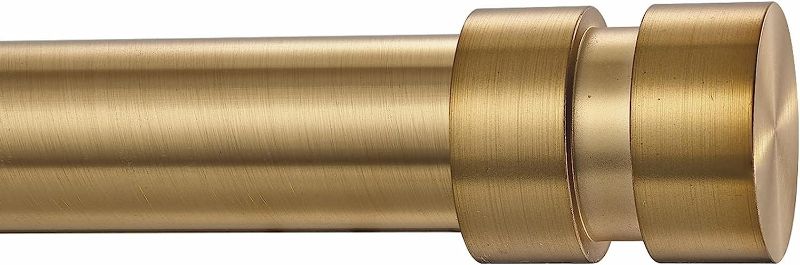 Photo 1 of BRIOFOX Gold Curtain Rods-1 inch Modern Window Curtain Rod for Windows 28 to 48 inch, With Decorative End Cap Finials Drapery Rods