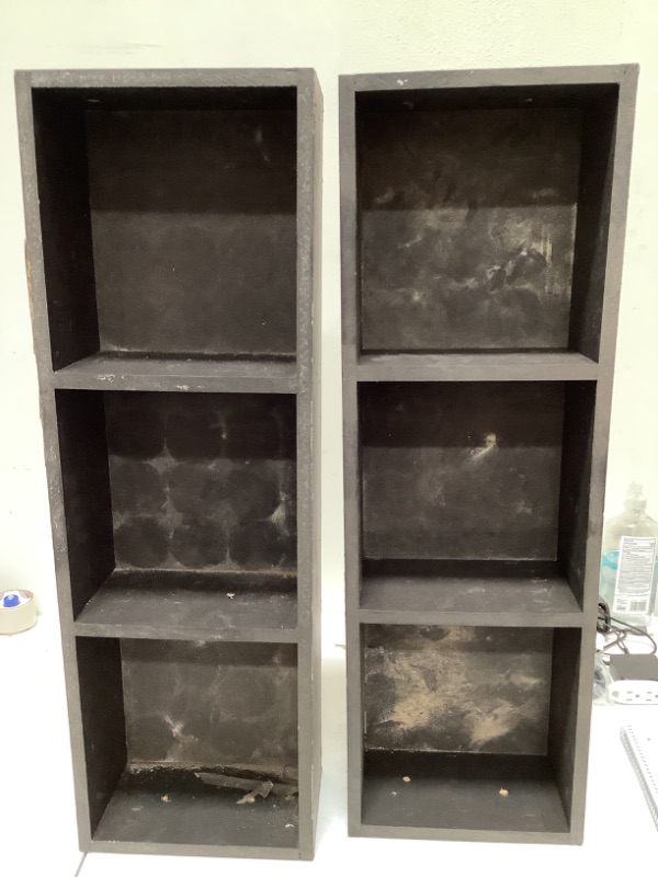 Photo 3 of Set of 2 Black 34"x11" 3-tier Shelf Unit 