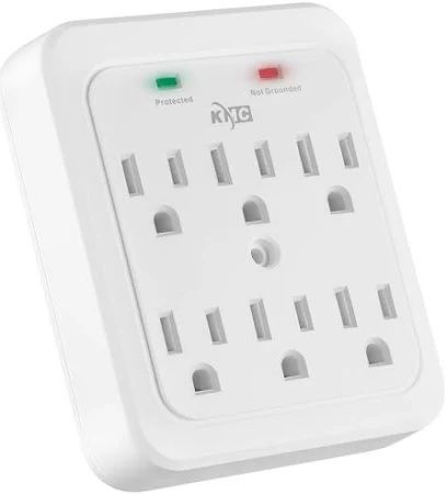 Photo 1 of kmc wall surge protector 980 joule 6-outle wall plug adapter power strip