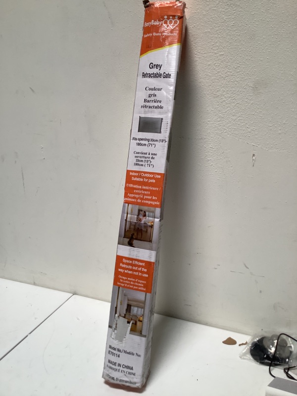 Photo 1 of EasyBaby Retractable Baby Gate, 33" Tall, Extends up to 55'' Wide, Grey / Child Safety Baby Gates, Pet Retractable Gates for Stairs, Doorways, Hallways, Indoor and Outdoor