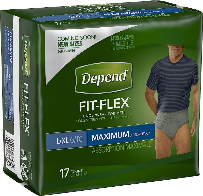 Photo 1 of Depend FIT-Flex Incontinence Underwear for Men, Maximum Absorbency, L/XL