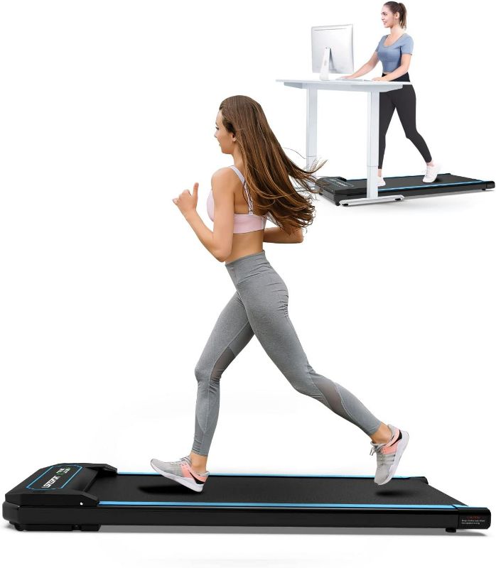 Photo 1 of LSRZSPORT Portable Under Desk Treadmill, Walking Pad Slim Treadmill Walking Jogging Slow Running Treadmill for Home and Office with Remote Control, Speaker and LED Display