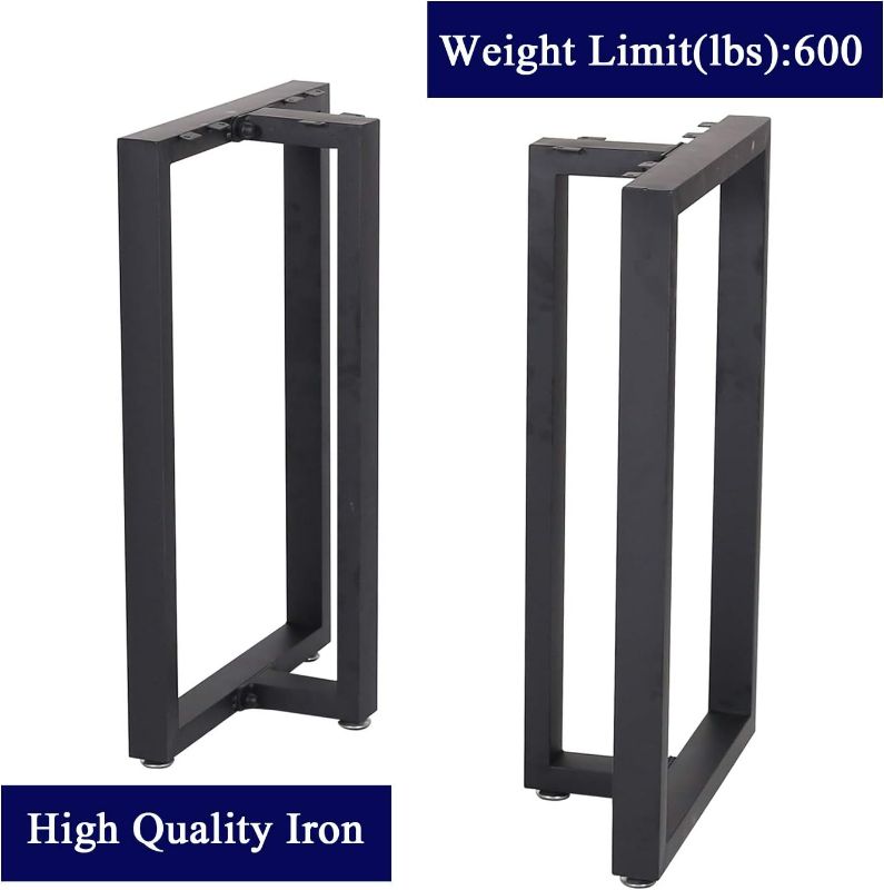 Photo 1 of Metal Table Legs 28 Inch Heavy Duty T Shape Metal Desk Legs Set of 2 28” Height 18” Wide Industrial Table Legs,Black Table Legs,Modern Table Legs,Console Table Legs