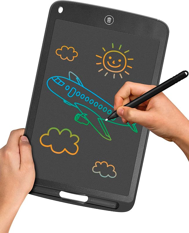 Photo 1 of GabbaGoods 10.5 Inch LCD Writing Tablet Doodle Board - Colorful Electronic Drawing Pad for Kids Ages 3-8 - Perfect Travel Gift for Boys and Girls (Black)