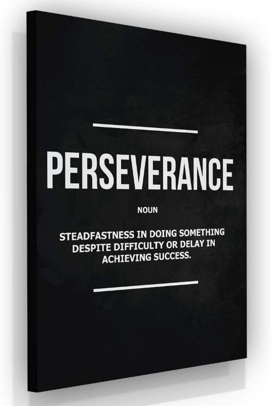 Photo 1 of Perseverance Noun Canvas Print Motivational Wall Office Decor Modern Art Entrepreneur Success Motivation Hustle Entrepreneurship Sign Gifts (36" x 24")