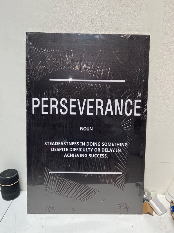 Photo 2 of Perseverance Noun Canvas Print Motivational Wall Office Decor Modern Art Entrepreneur Success Motivation Hustle Entrepreneurship Sign Gifts (36" x 24")