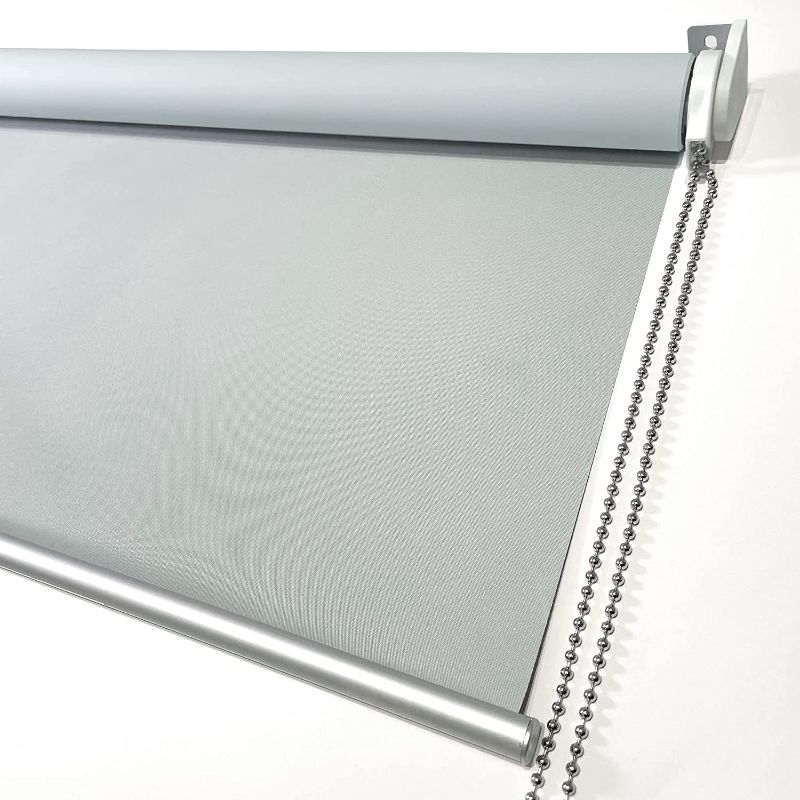 Photo 1 of 100% Blackout Roller Window Shades, Window Blinds with Thermal Insulated, UV Protection Waterproof Fabric, roll up and Down Blinds for Home and Office (Grey - 20" W x 72" H)