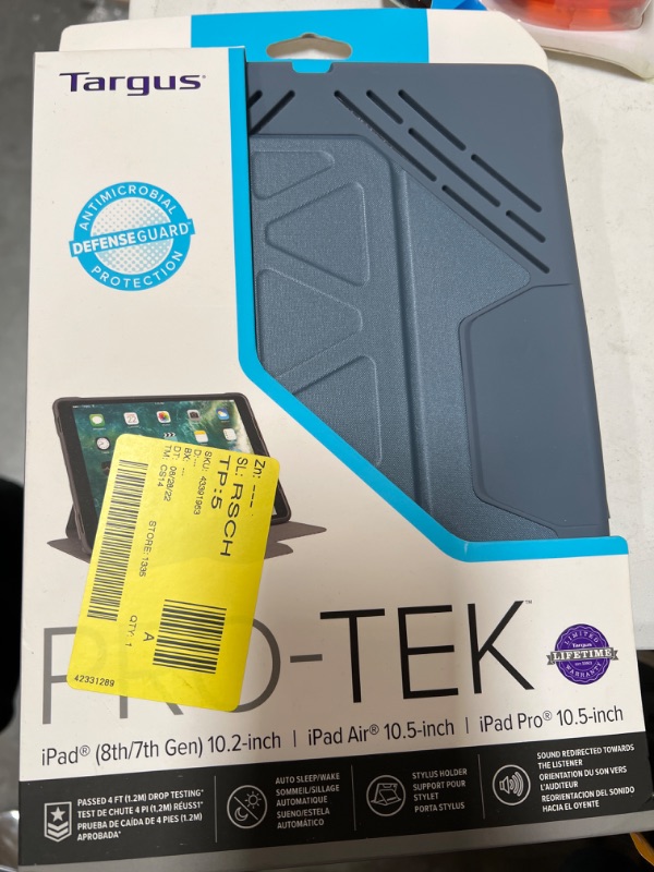 Photo 1 of Targus Pro-Tek Carrying Case Flip for 10.2" to 10.5" Apple iPad Blue