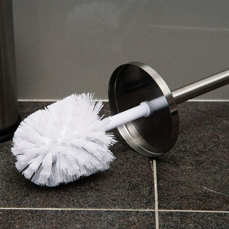 Photo 2 of  Round Silver Stainless Steel Bathroom Toilet Brush Indoor