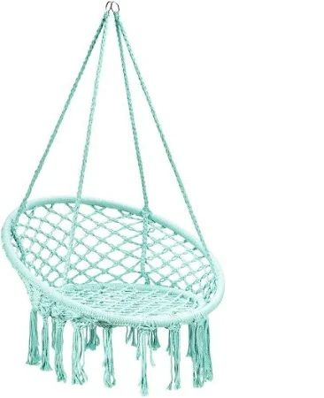 Photo 1 of Costway Hanging Hammock Chair Macrame Swing Handwoven Cotton Backrest
