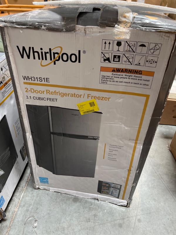Photo 2 of Whirlpool 3.1 cu ft Mini Refrigerator Stainless Steel WH31S1E